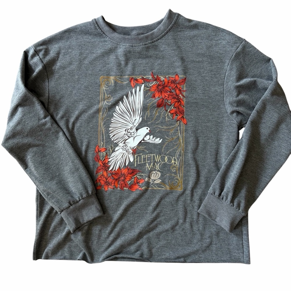 Fleetwood Mac Gray Sweatshirt with Red Accents